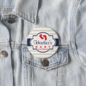 Seekarte, Marine, Eggshell Stripes Babydusche Button (Beispiel)