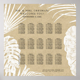 Seekarte Modernes einfaches Kraft Tropisches Leaf Poster