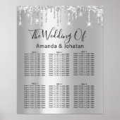 Seekarte Schwarz Grau Silber Tropfen Grau Spark Poster (Vorne)