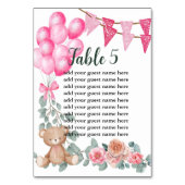 Seekarte Sweet Baby Girl Pink Ballon Tischnummer (Vorderseite)