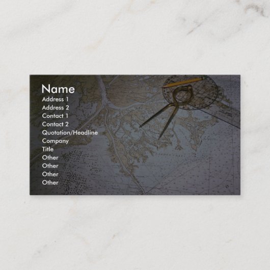 Seekarte und Kompass, Teiler Visitenkarte (Vorderseite)