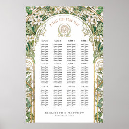Seekarte Vintage Hochzeit Jugendstil Poster