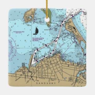 Seekarte von Sandusky OH Keramikornament