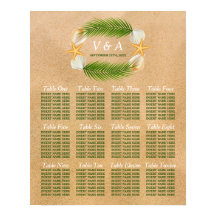 Seekarte zum Hochzeitsessen am Sandstrand von Trop