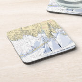 Seekarten-große Südbucht-New- Getränkeuntersetzer (Linke Seite)