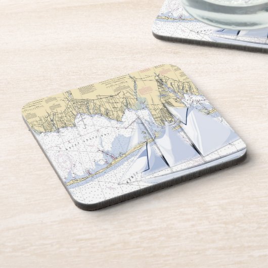 Seekarten-große Südbucht-New- Getränkeuntersetzer (Linke Seite)