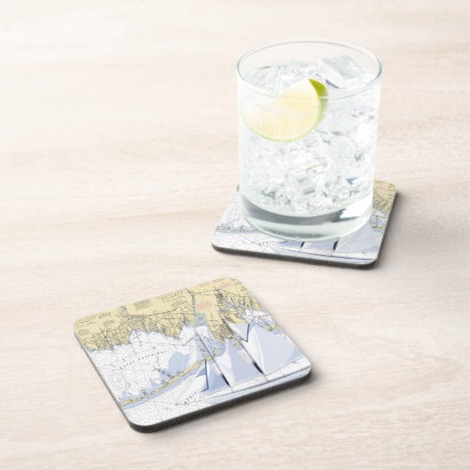 Seekarten-große Südbucht-New- Getränkeuntersetzer (Rechte Seite)