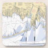 Seekarten-große Südbucht-New- Getränkeuntersetzer (Vorderseite)