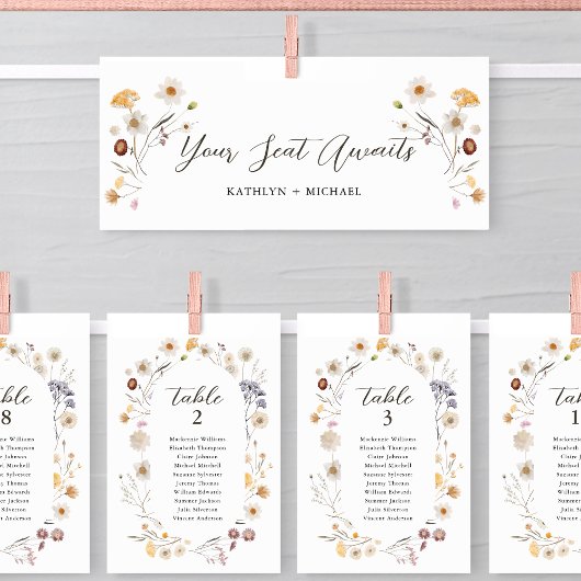 Seekarten-Header Moderne Boho Wildblume Card Einladung