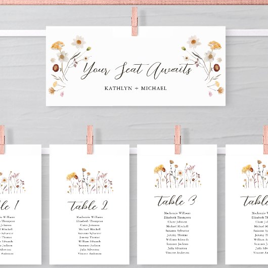 Seekarten-Header Moderne Boho Wildblume Card Einladung