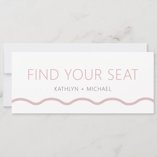 Seekarten-Header Moderne rosa Wavy Card Einladung (Vorderseite)