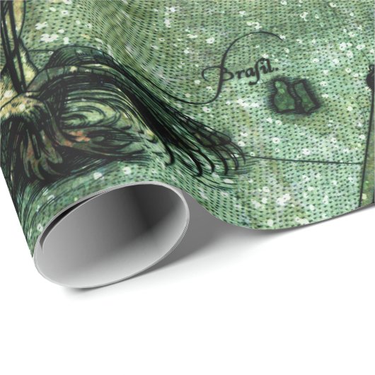 Seekarten-Packpapier-Rolle Geschenkpapier (Rolleneckpunkt)