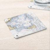 Seekarten-Untersetzer von Nantucket Rechteckiger Pappuntersetzer (angewinkelt)