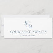 Seekartenkopfeinheit dunkelblaue Monogrammkarte Einladung (Vorderseite)