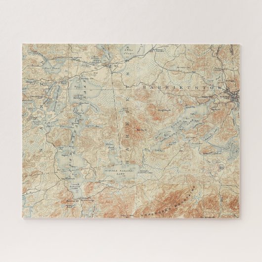 Seekette Saranac (Untere, Mittel- und Obere Seen) Puzzle (Horizontal)