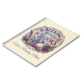 Seeking Refuge in Books Whimsical Celestial Notizblock (Linke Seite)