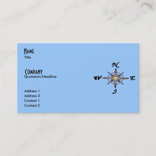 Seekompass-Rosen-Profil-/Geschäfts-Karte Visitenkarte (Vorderseite)