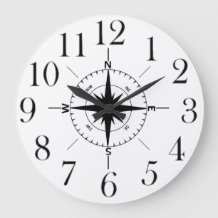 Seekompass-Wanduhr Große Wanduhr