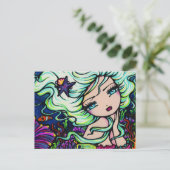 Seekorallenriff Starfish Mermaid Fantasy Postcard Postkarte (Stehend Vorderseite)
