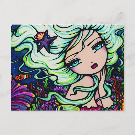 Seekorallenriff Starfish Mermaid Fantasy Postcard Postkarte (Vorderseite)