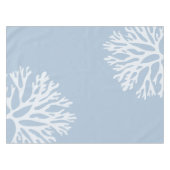 Seekorallenrote Silhouetten (verwittertes Blau) Tischdecke (Vorderseite (Horizontal))