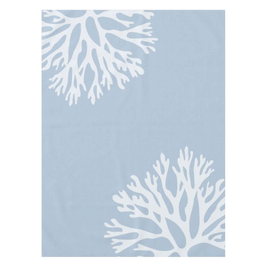 Seekorallenrote Silhouetten (verwittertes Blau) Tischdecke (Vorderseite)