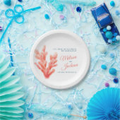 Seekorallenwasserfarbe Pappteller (Party)