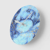 Seekrabben-Blau-Wanduhr Runde Wanduhr (Winkel)