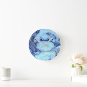 Seekrabben-Blau-Wanduhr Runde Wanduhr (Zuhause)