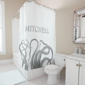 Seekrake der kundenspezifischen Nachname kraken Duschvorhang (Beispiel)