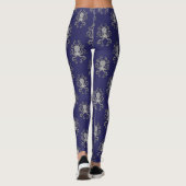 Seekraken-blaues Grau-Illustrations-Kunst Leggings (Rückseite)