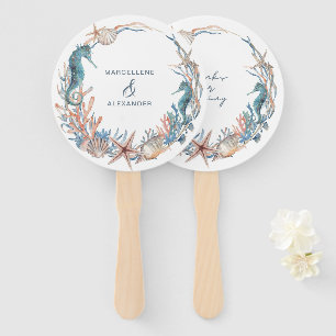 Seekranz Hochzeit von Aquarellstrand Fächer