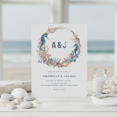Seekranz | Rustic Beach Monogram Wedding Einladung