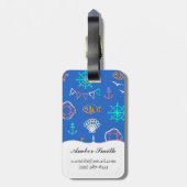 Seekreide, die Muster 1 zeichnet Gepäckanhänger (Rückseite vertikal)