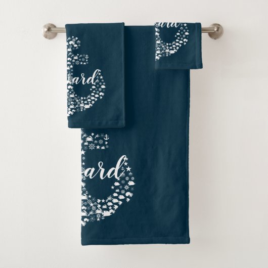 Seekritter Anker Nautik / Küste Badhandtuch Set (Insitu)