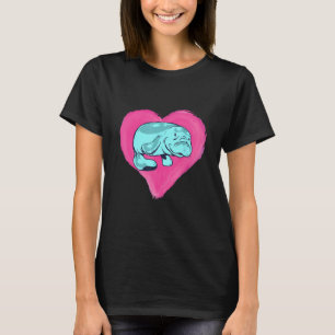 Seekuh Herz Wasser Tier Meer Tier Molliger Mann T-Shirt