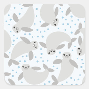 Seekuh Quadratischer Aufkleber