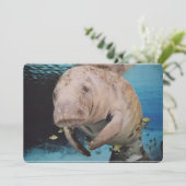 Seekuh-Schwimmen Einladung (Stehend Vorderseite)