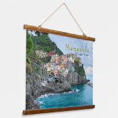 Seeküste Cinque Terre Manarola Riomaggiore Italien Wandteppich Mit Holzrahmen (Gewinkelt)