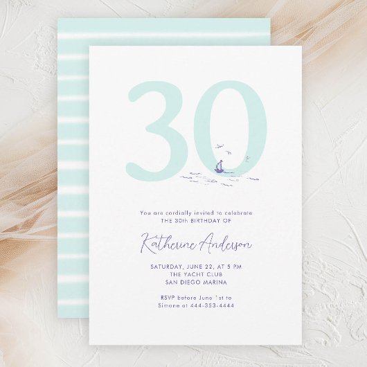 Seeküste Elegant 30. Geburtstag Einladung