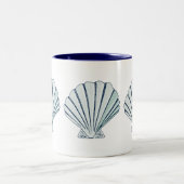 Seeküste-Muschel Zweifarbige Tasse (Mittel)