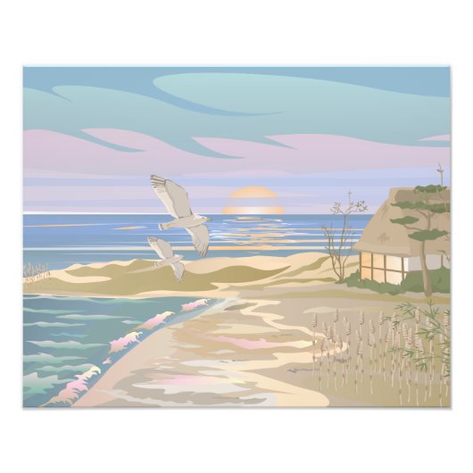 Seeküste Strand Kunst Fotodruck (Vorne)