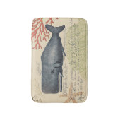 Seeküste-Vintage Blauwal-Collage Badematte (Vorderseite Vertikal)