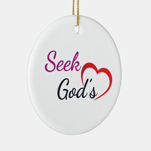 Seel God's Heart - Round Keramik Ornament (Rechts)