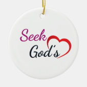 Seel God's Heart - Round  Keramik Ornament (Vorne)