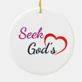 Seel God's Heart - Round Keramik Ornament (Hinten)