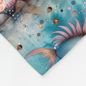 Seelachs lustige Fischbewohner Fleecedecke (Ecke)