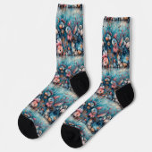 Seelachs lustige Fischbewohner Socken (Linkes Detail)