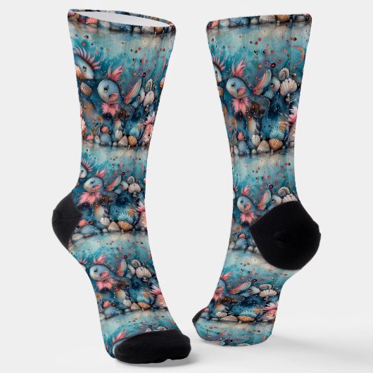 Seelachs lustige Fischbewohner Socken (Gewinkelt)