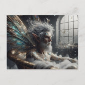 Seelachs mit grauem Haar in der goldenen Badewanne Postkarte (Vorderseite)